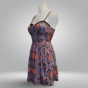 Band of Gypsies Aztec Pattern Sleeveless Sundress XS Multicolor Cotton Festival☮